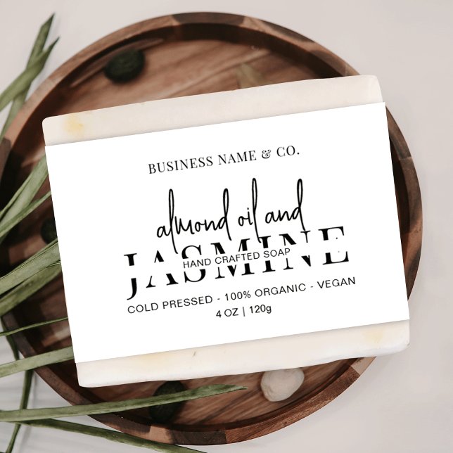 Minimalistisches Einfach-Seife-Bar-Bellyband-Wrap- (Minimalist soap bar belly band style label in black and white with space for ingredients)