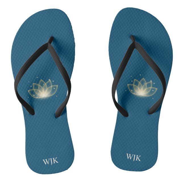 Minimalistisches Einfache Gold Lotus Blume Icon Flip Flops (Fußbett)