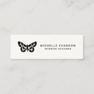 Minimalistisches, einfaches Butterfly-Logo Mini Visitenkarte