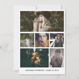 Minimalistisches einfaches Graduate-Six-Foto Einladung