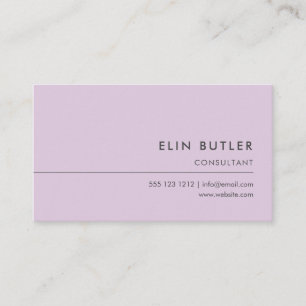 Minimalistisches einfaches Logo-Pastelllila Visitenkarte