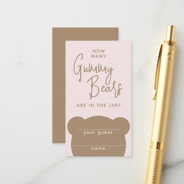 Minimalistisches einfaches, modernes Bear Baby Sho Begleitkarte (Vorderseite/Rückseite Beispiel)