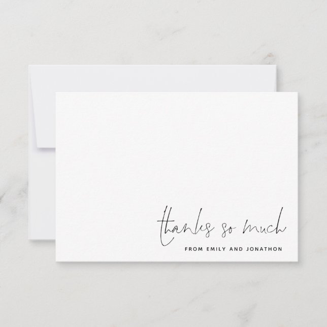 Minimalistisches einfaches Namensschild Hochzeit V Mitteilungskarte (Vorderseite)