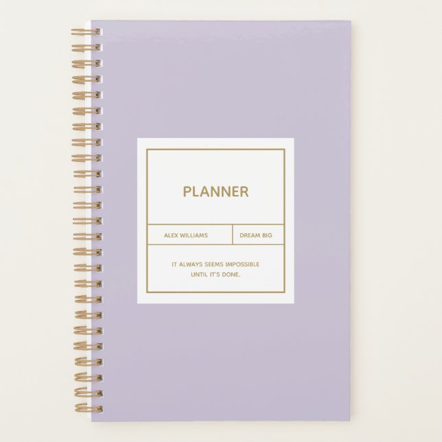 Minimalistisches Einfaches Plandesign Planer (Vorderseite)