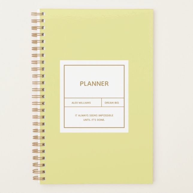 Minimalistisches Einfaches Plandesign Planer (Vorderseite)