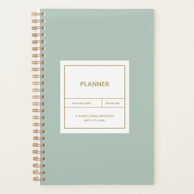 Minimalistisches Einfaches Plandesign Planer (Vorderseite)
