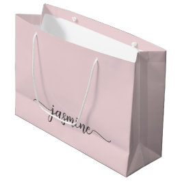 Minimalistisches, einfaches Rosa Monogramm-Girl-Sc Große Geschenktüte
