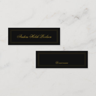 Minimalistisches einfaches Schwarz Elegant Telefonnummerkarte