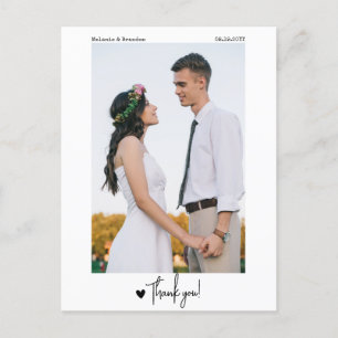 Minimalistisches einfaches Skript-Foto Vielen Dank Postkarte