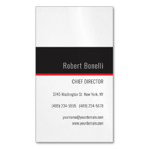 Minimalistisches einfaches Weiß Rot Grau modernes Magnetische Visitenkarte