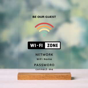 Minimalistisches einfaches Wifi-Kennwort - Akrylli Acrylschild