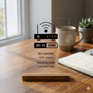 Minimalistisches einfaches WLAN-Zone-Kennwort Acrylschild