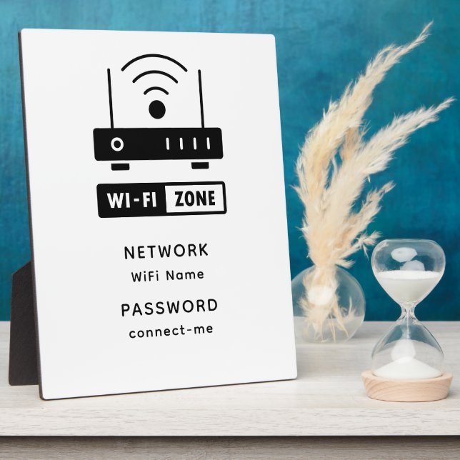 Minimalistisches einfaches WLAN-Zone-Kennwort Fotoplatte (Seite)