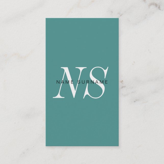 Minimalistisches einzigartiges Monogramm-vertikale Visitenkarte (Vorderseite)