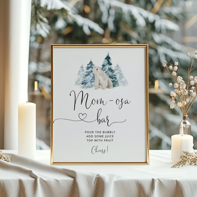 Minimalistisches Eisbär-Mama-osa-Bar-Poster Poster (Von Creator hochgeladen)