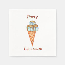 Minimalistisches Eiscreme-Party Serviette