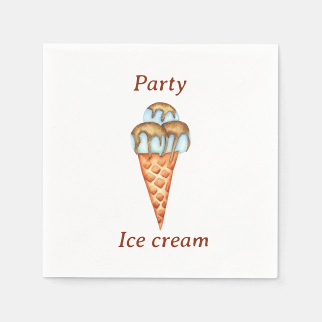 Minimalistisches Eiscreme-Party Serviette (Vorderseite)