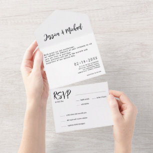 💍 Minimalistisches Elegant All In One Einladung