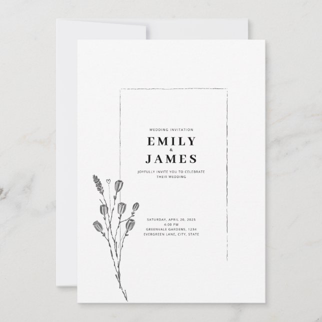 Minimalistisches Elegant Einladung (Vorderseite)