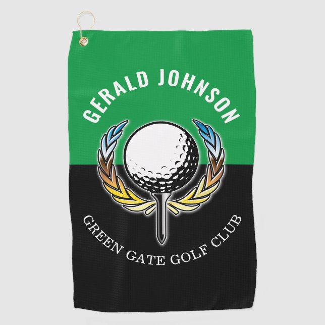 Minimalistisches Elegant Golf Monogram Golfhandtuch (Vorderseite)