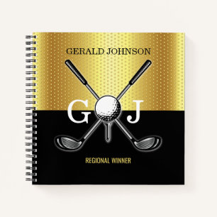Minimalistisches Elegant Golf Monogram Notizbuch