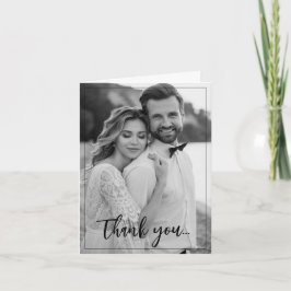 💍 Minimalistisches Elegant mit Foto Dankeskarte
