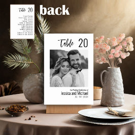 💍 Minimalistisches Elegant mit Gästeliste Tischnummer