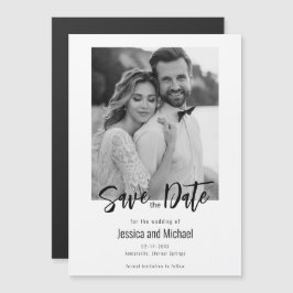 💍 Minimalistisches Elegant Save the Date mit Foto Magneteinladung