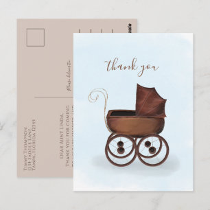 Minimalistisches elegantes Baby Vielen Dank Carria Postkarte