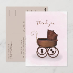 Minimalistisches elegantes Baby Vielen Dank Carria Postkarte