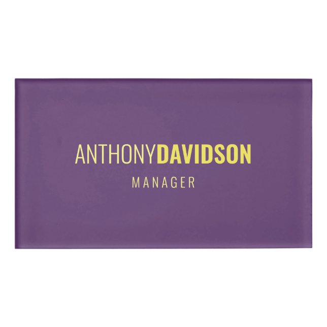 Minimalistisches elegantes Berufliches Indigo & Ge Namenschild (Vorderseite)