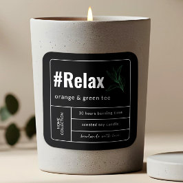 Minimalistisches elegantes Boho Black & White Cand Quadratischer Aufkleber