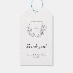 Minimalistisches elegantes Cherry-Blossom Monogram Geschenkanhänger