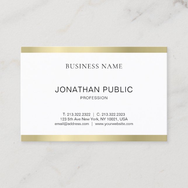 Minimalistisches elegantes Design Beruflich Schlic Visitenkarte (Vorderseite)