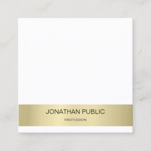 Minimalistisches elegantes Design Gold Effekt schl Quadratische Visitenkarte
