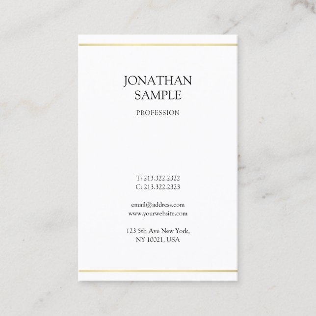Minimalistisches elegantes Design Modernes Gold Lo Visitenkarte (Vorderseite)