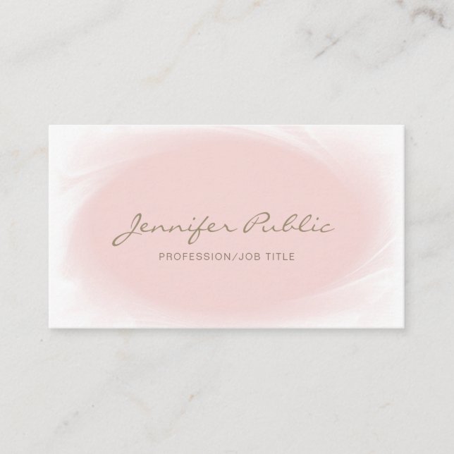 Minimalistisches elegantes Design Rosa Gold Trendy Visitenkarte (Vorderseite)
