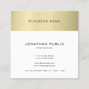 Minimalistisches elegantes, einfaches Design Gold  Quadratische Visitenkarte
