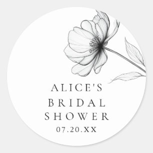 Minimalistisches Elegantes, florales Zeichnend Bra Runder Aufkleber