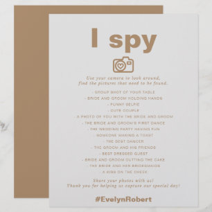 Minimalistisches elegantes Formal Brown I Spy Wedd