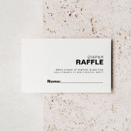 Minimalistisches Elegantes formales Windeln Raffle Begleitkarte