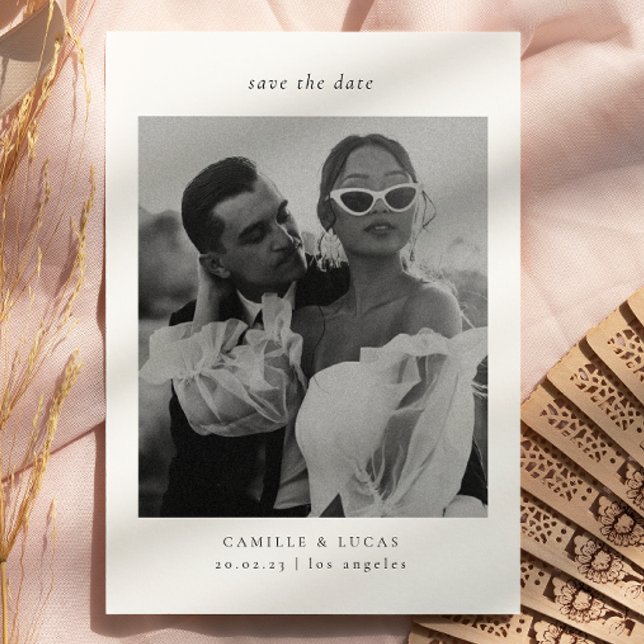Minimalistisches elegantes Foto Save the Date Einladung (Von Creator hochgeladen)