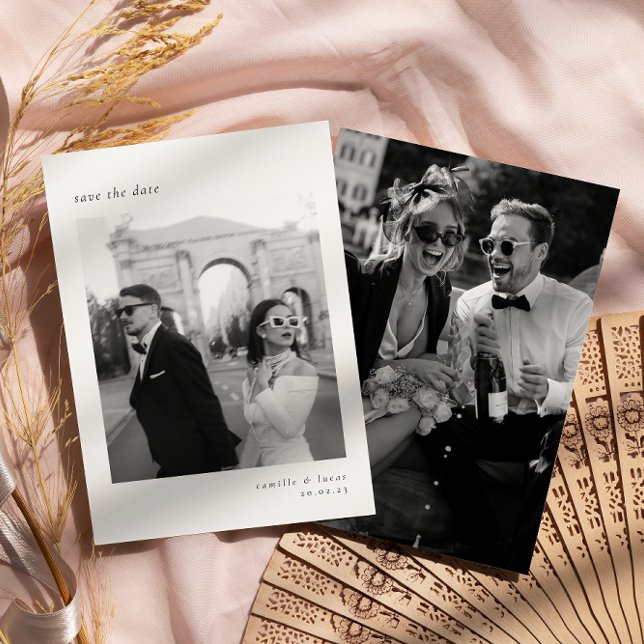 Minimalistisches elegantes Foto Save the Date Einladung (Von Creator hochgeladen)