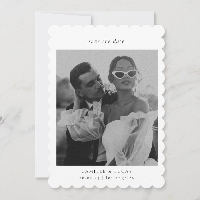 Minimalistisches elegantes Foto Save the Date Einladung (Vorderseite)