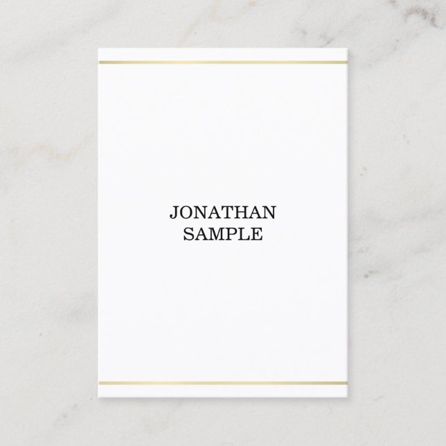 Minimalistisches elegantes Gold Beruflich Design L Visitenkarte (Vorderseite)
