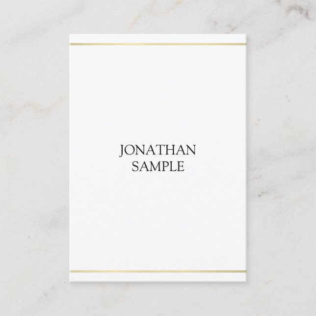 Minimalistisches elegantes Gold Look Design Berufl Visitenkarte (Vorderseite)