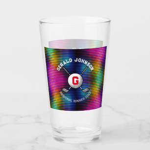 Minimalistisches elegantes Golf Monogram Design Glas