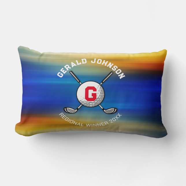 Minimalistisches elegantes Golf Monogram Design Lendenkissen (Vorderseite)