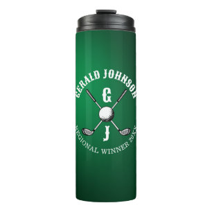 Minimalistisches elegantes Golf Monogram Design Thermosbecher
