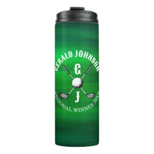 Minimalistisches elegantes Golf Monogram Design Thermosbecher